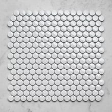 Kai Gloss White Penny Round Ceramic Mosaic Tile